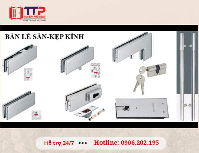 Cửa kính cường lực bản lề sàn