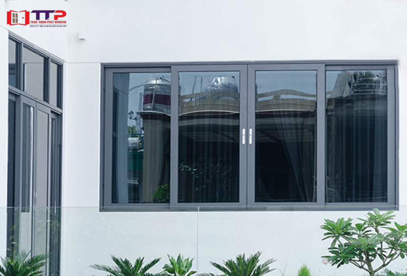 Cửa đi nhôm Xingfa màu xám ghi