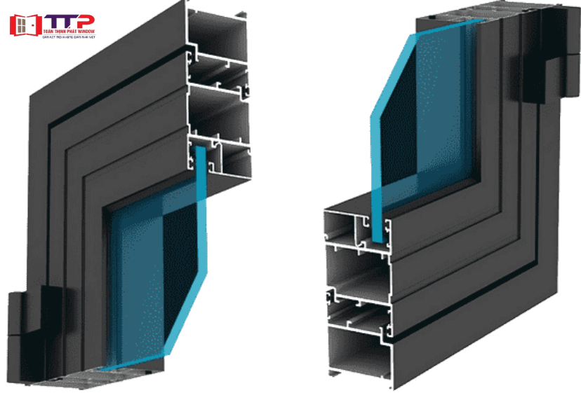 Mặt cắt cửa nhôm Xingfa hệ 55 của cửa đi và cửa sổ mở quay