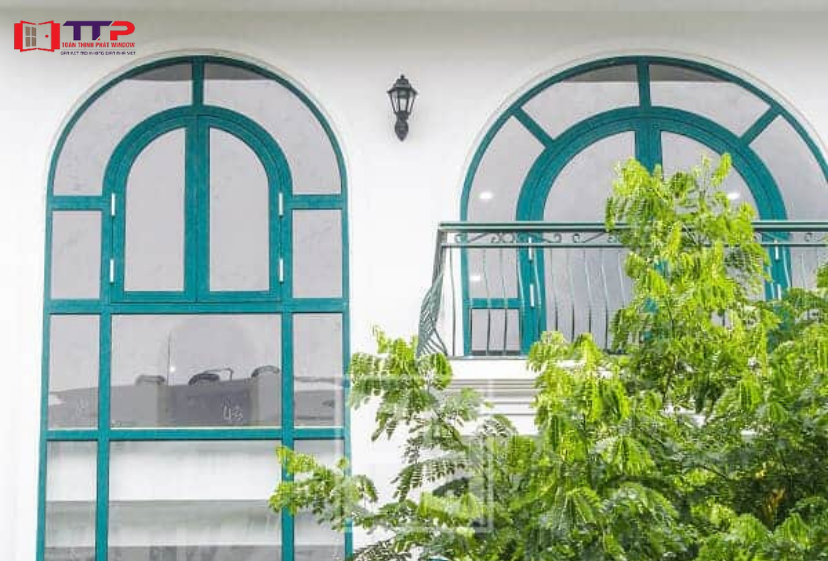 Cửa nhôm Xingfa màu xanh